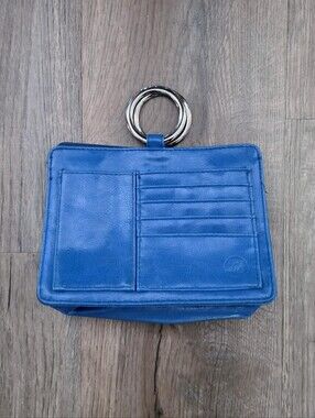 Pouchee Blue Leather Purse Organizer